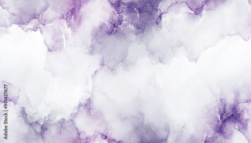 Poster Seamless white marble with subtle lavender veins, [Abstract Background Marble], [Soft and elegant]