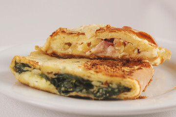 Delicious sandwich with meat and vegetables