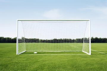 Football goal with green grass football sports plant.