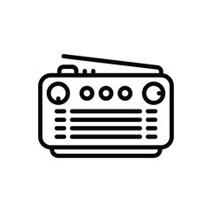 Black line icon for radio