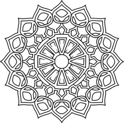 Simple mandala design for coloring. beautiful mandala art for coloring book, mandala design, Vector mandala pattern design with hand drawn