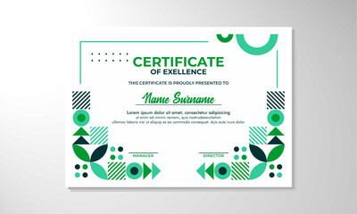 Modern flat certificate design template


