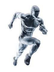 Powerful Fitness Gear Banner with Muscular Athletic Figures and Dynamic Sports Equipment