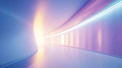 Abstract Light Tunnel: A mesmerizing, futuristic corridor, bathed in a radiant glow of neon colors. The glowing lights create a sense of depth and mystery.