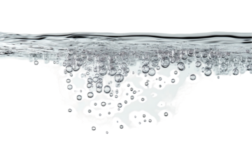 Water Surface Tension with Ascending Bubbles and Air Pockets