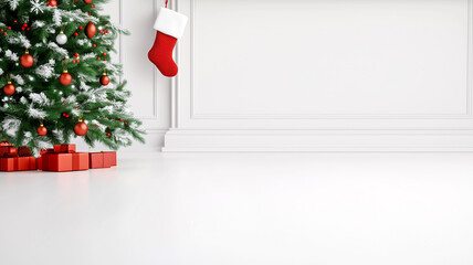 Fototapeta premium christmas tree with gift boxes