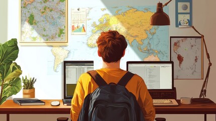 Exploring the World from a Cozy Study Nook