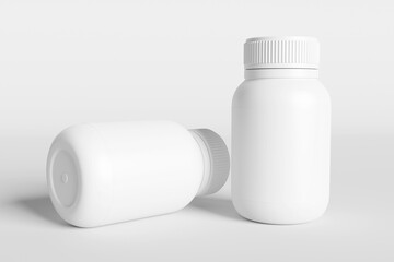 Blank white supplement bottle for mockup.