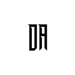 DA monogram logo design letter text name symbol monochrome logotype alphabet character simple logo