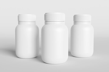 Blank white supplement bottle for mockup.