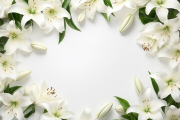 Elegant white lily floral background © Rawpixel.com