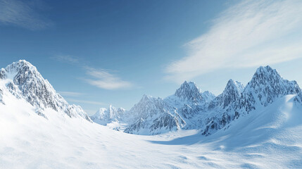 Obraz premium Snow-covered mountains with a clear blue sky