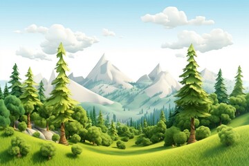 Fototapeta premium Forest tree vegetation landscape.