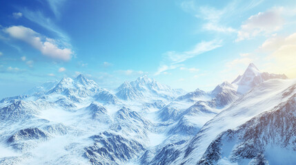 Obraz premium Snow-covered mountains with a clear blue sky