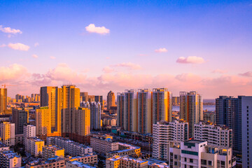 Fototapeta premium Shanghai - City Night Aerial Landscape