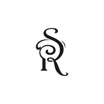 Initial Letter SR or RS typography logo design vector