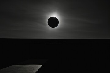 Photography solar eclipse monochrome astronomy nature.