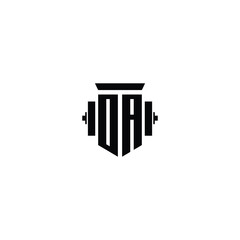 DA monogram logo design letter text name symbol monochrome logotype alphabet character simple logo