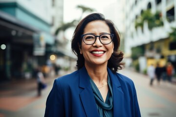 Obraz premium South asian businesswoman adult smile happy.
