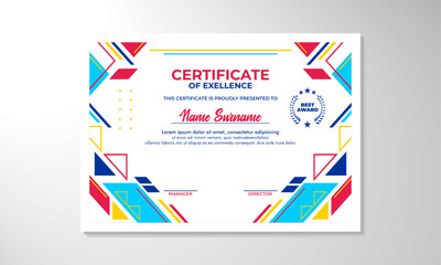 Fototapeta premium Modern flat certificate design template