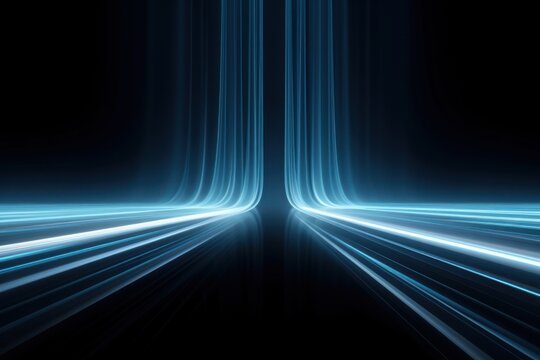 Futuristic glowing light trails