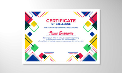 Modern flat certificate design template

