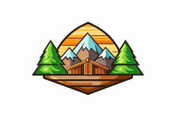 Woodland Mountain Logo Vector Design