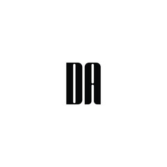 DA monogram logo design letter text name symbol monochrome logotype alphabet character simple logo