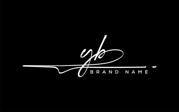 YB letter beauty handwriting vector logo.