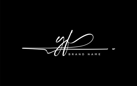 YF letter beauty handwriting vector logo.