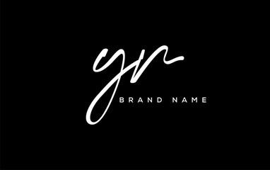 YR letter beauty handwriting vector logo.