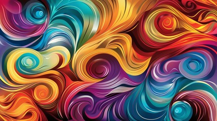 Obraz premium Create a design featuring swirling patterns of bold, vibrant colors