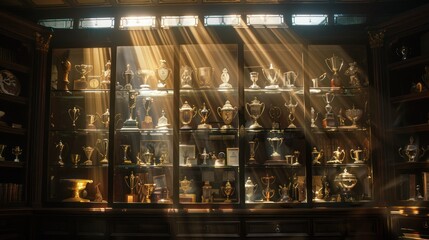 A Cabinet Filled with Trophies, Awards, and Success
