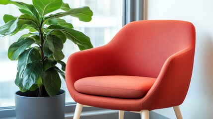 Office environment with innovative furniture, focus on comfort and functionality, contemporary design