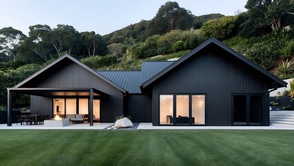 Obraz premium Minimalist Black Cabin House