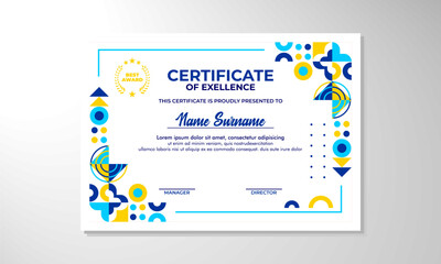 Modern flat certificate design template

