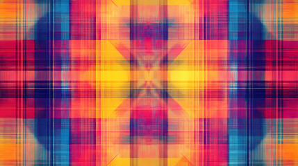 Tartan style colorful background . banner. Symmetrical. Illustration