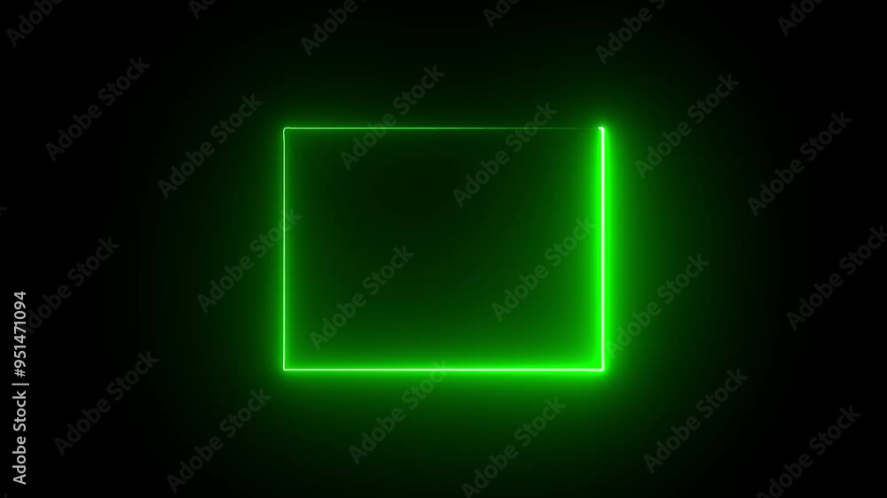 Poster animated neon glowing frame background. colorful laser seamless loop border. futuristic light effect
