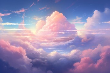 Dreamy cloud sky outdoors.