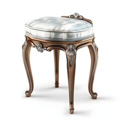 Fondo blanco con una mesa de caf&eacute; redonda que tiene patas de madera on white background,
