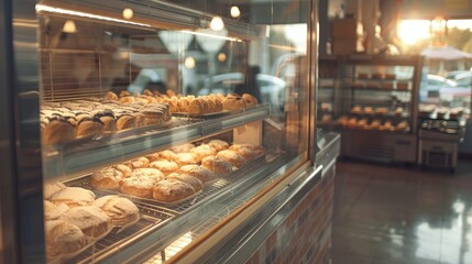 Freshly Baked Pastries Displayed in a Bakery
