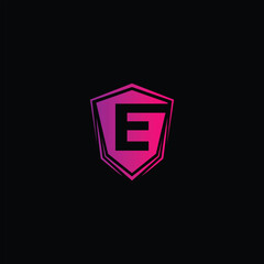shield creative logo with abstract letter E