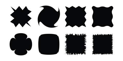 set of black banner popular layout design. rectangle shape collection