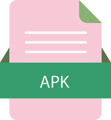 APK file icon with color and rounded corners and folded doc