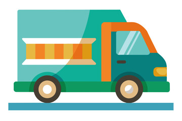 Delivery truck vector art illustration 