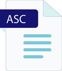 Obraz premium ASC File icon with folded style document