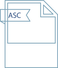 ASC File format icon black outline and light color text