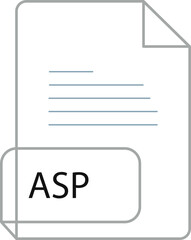 ASP file extension icon crisp corners grey colors
