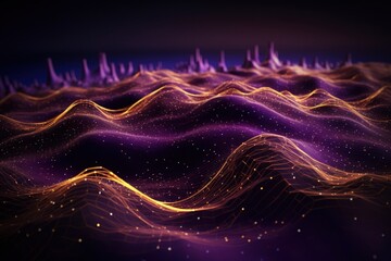 Fototapeta premium Abstract blue purple digital matix landscape background