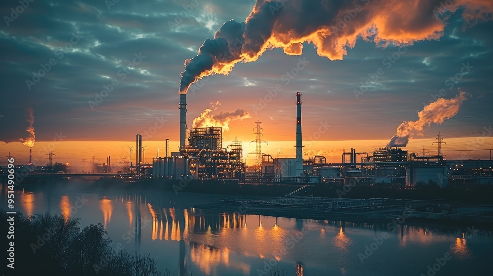 Poster Environmental Technology, Climate Change Solutions, Carbon capture technologies in renewable energy projects for carbon neutrality.. Generative AI.